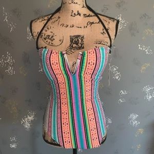 NWT LADIES PRINT HOBIE 1pc BATHING SUIT SMALL